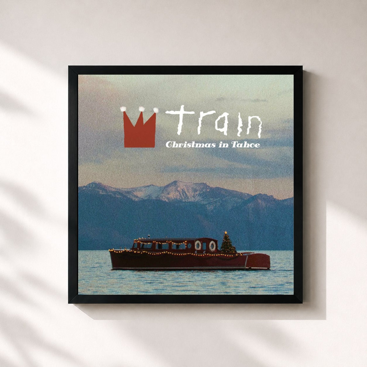#noir Tableau carré de l'album Christmas In Tahoe (Extended Deluxe Edition) de Train, cadre noir 32x32 cm