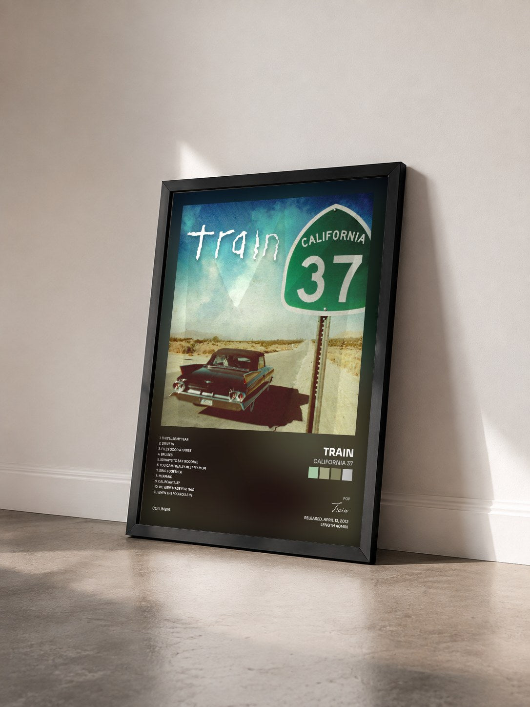 #noir Tableau de l'album California 37 de Train vu de trois quarts, cadre noir