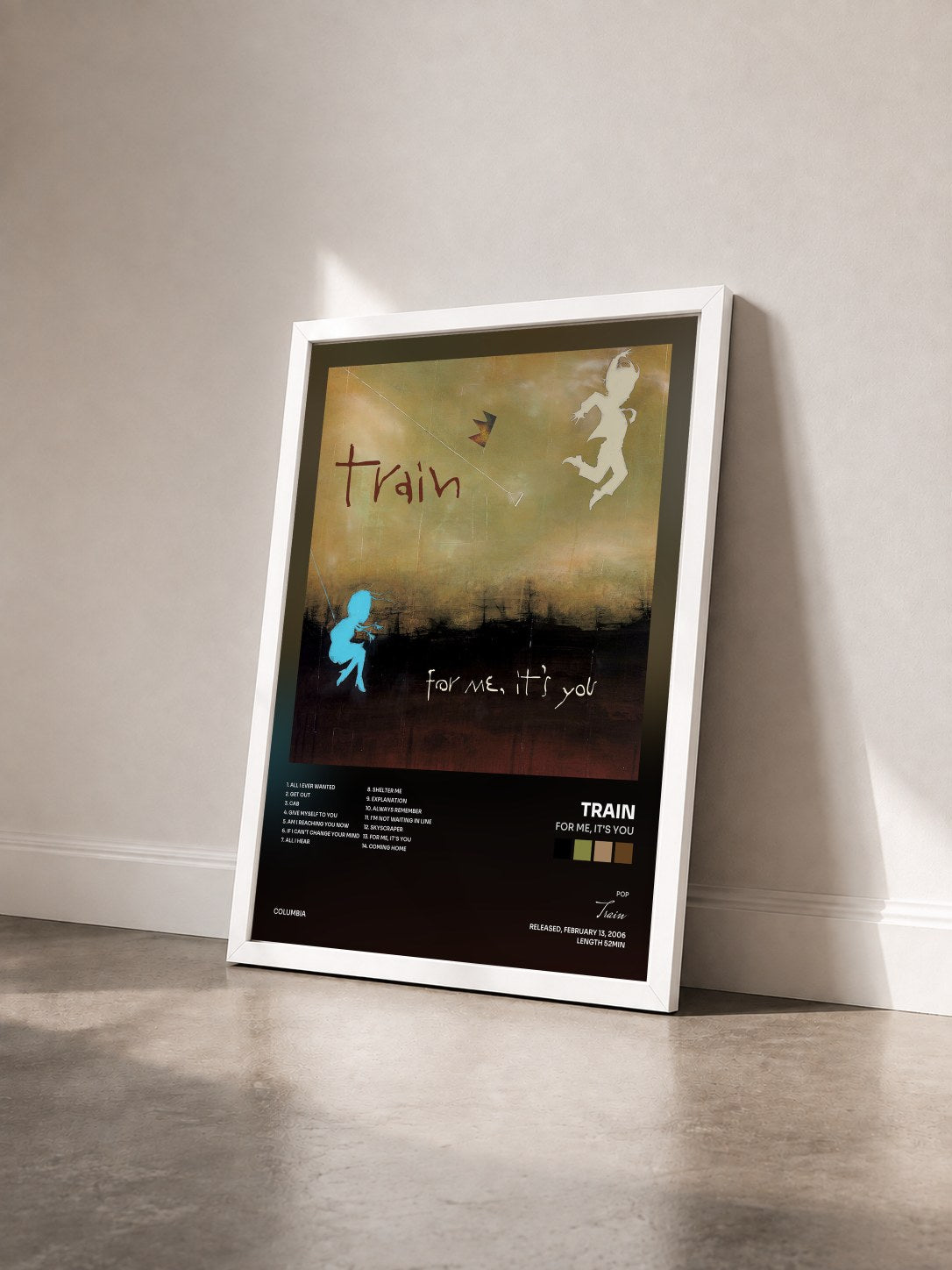 #blanc Tableau de l'album For Me, It's You de Train vu de trois quarts, cadre blanc