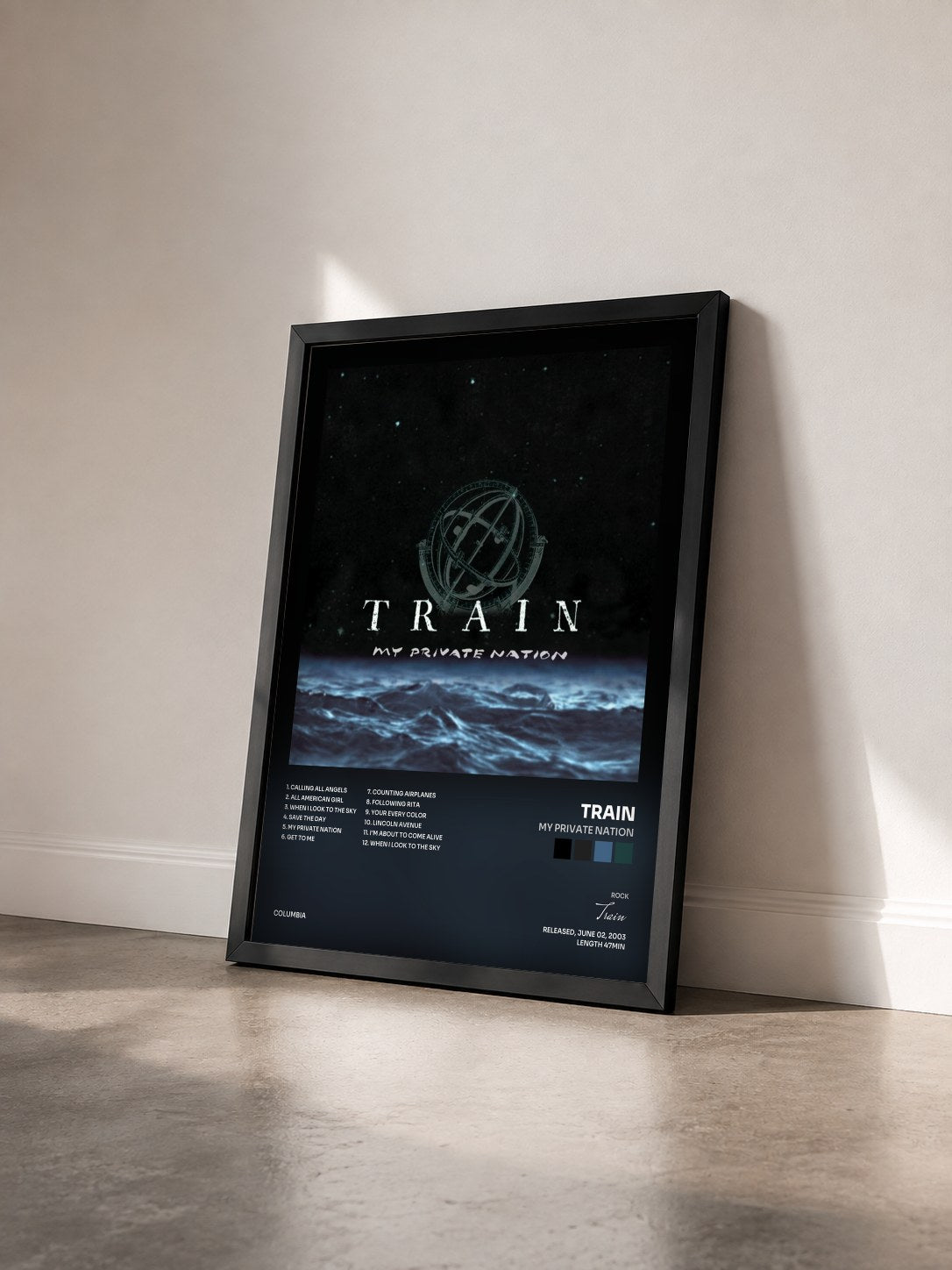 #noir Tableau de l'album My Private Nation de Train vu de trois quarts, cadre noir