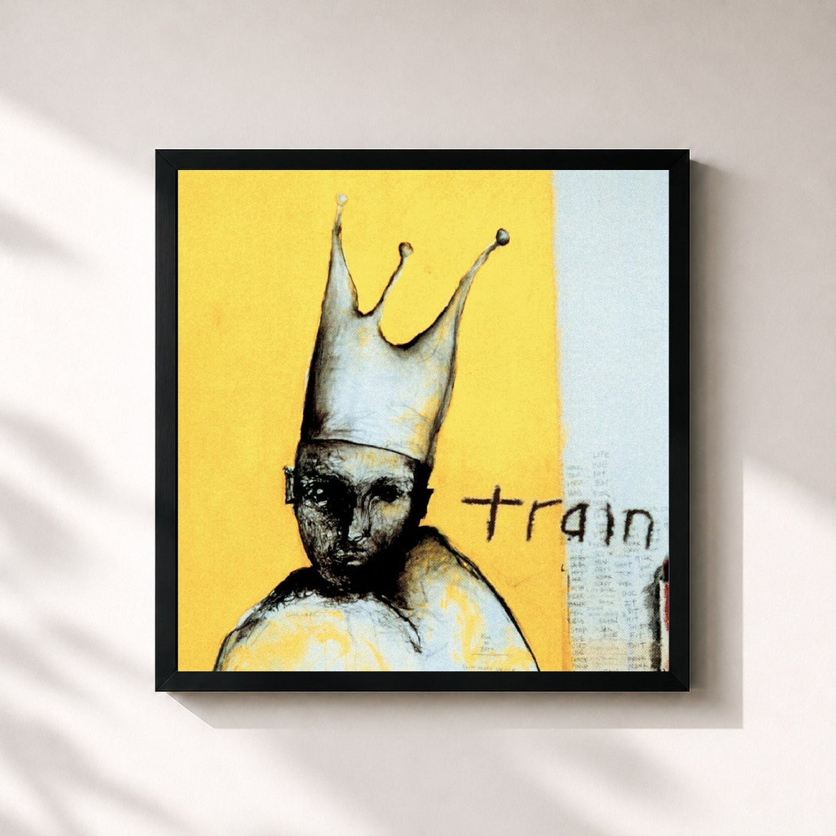 #noir Tableau carré de l'album Train de Train, cadre noir 32x32 cm