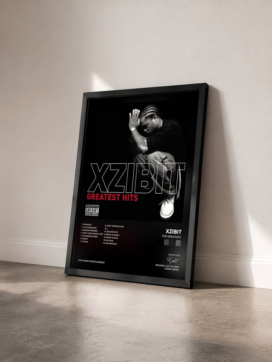 #noir The Greatest de Xzibit en lámina enmarcada vista de tres cuartos, marco negro