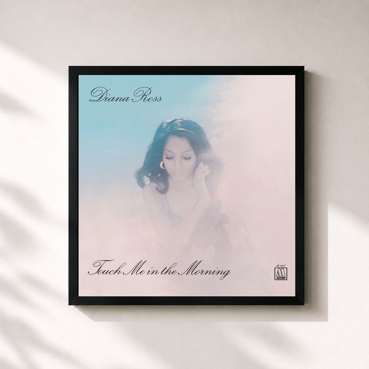#noir Tableau carré de l'album Touch Me In The Morning de Diana Ross, cadre noir 32x32 cm