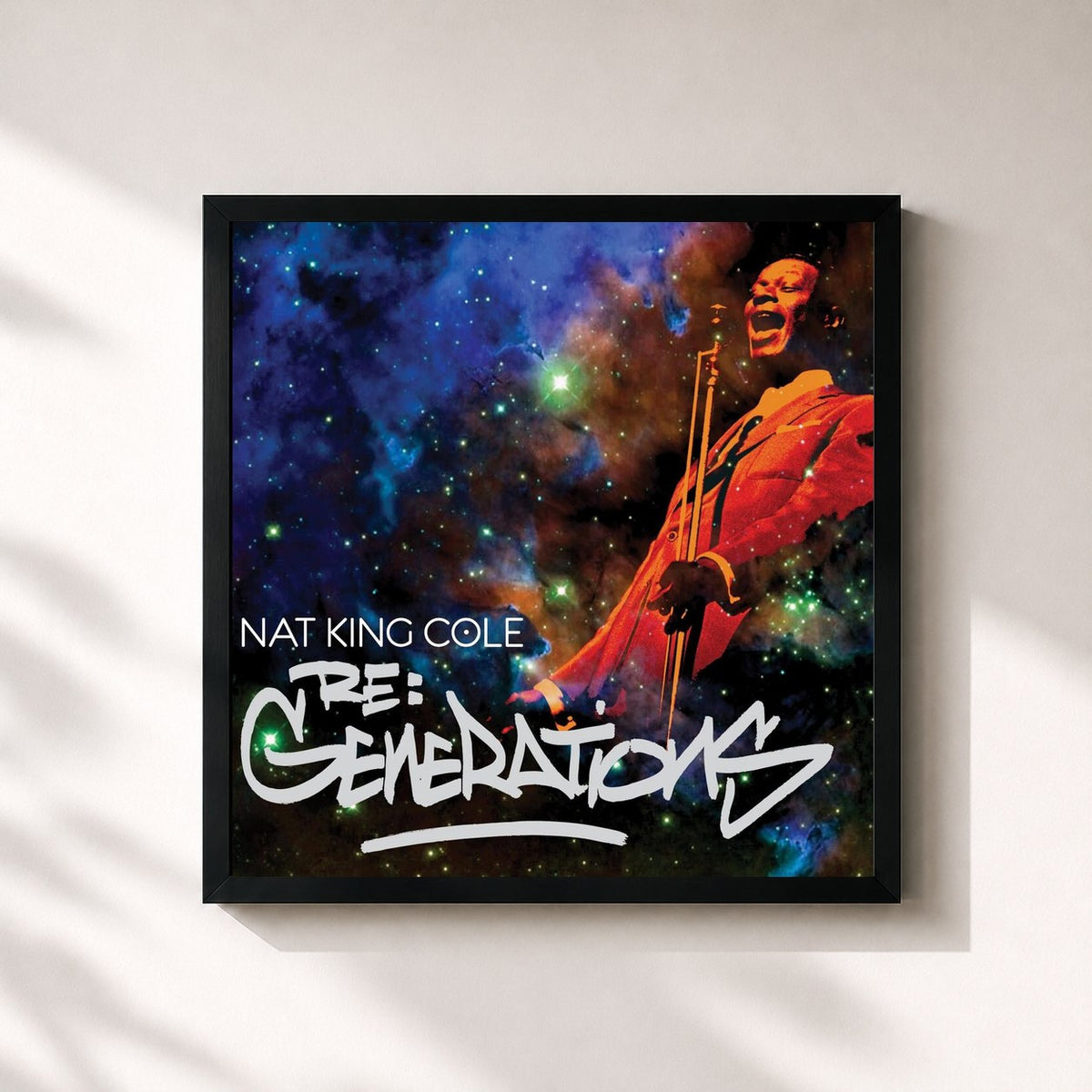 #noir Re:Generations von Nat King Cole als quadratischer Kunstdruck, schwarzer Rahmen 32x32 cm