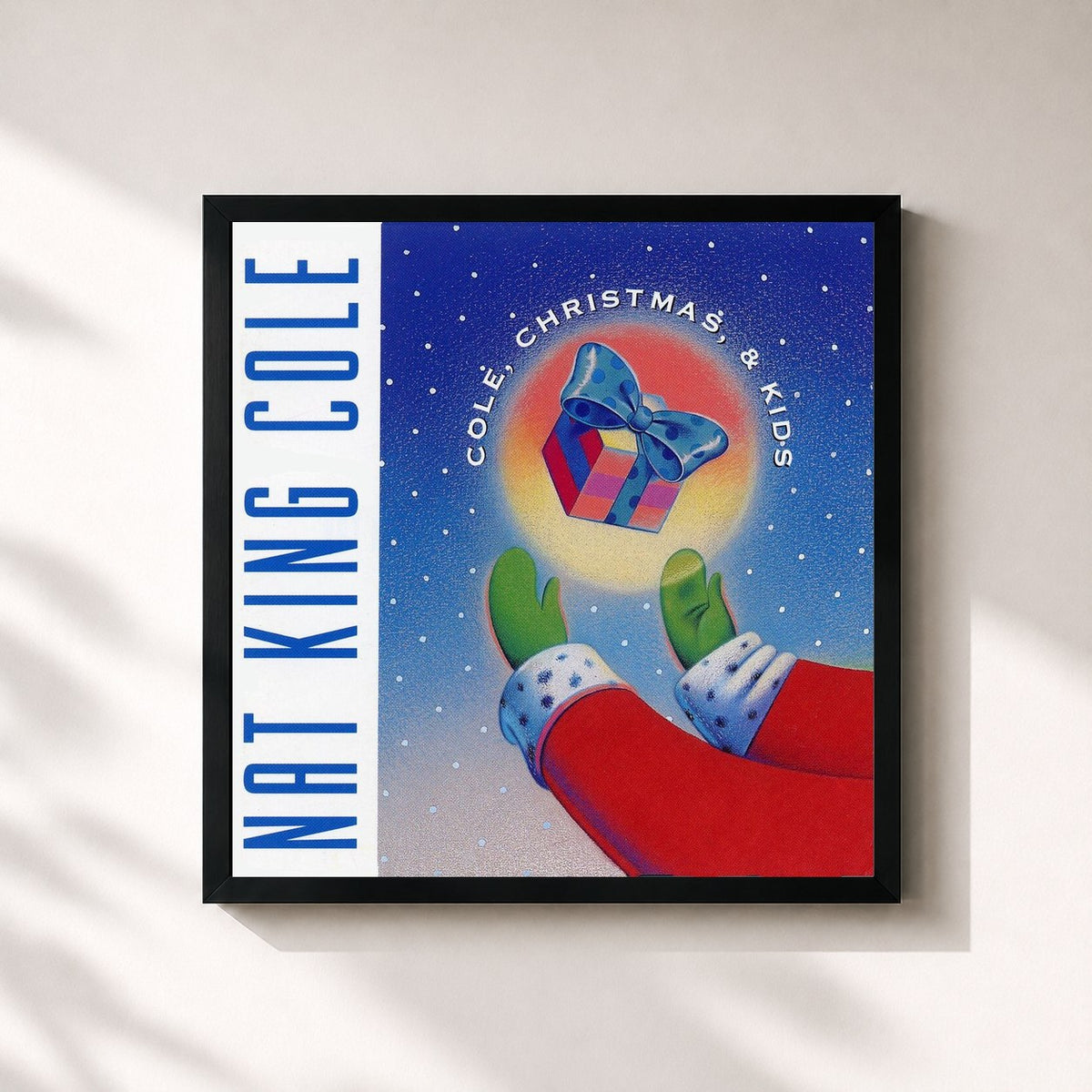 #noir Cole, Christmas & Kids von Nat King Cole als quadratischer Kunstdruck, schwarzer Rahmen 32x32 cm