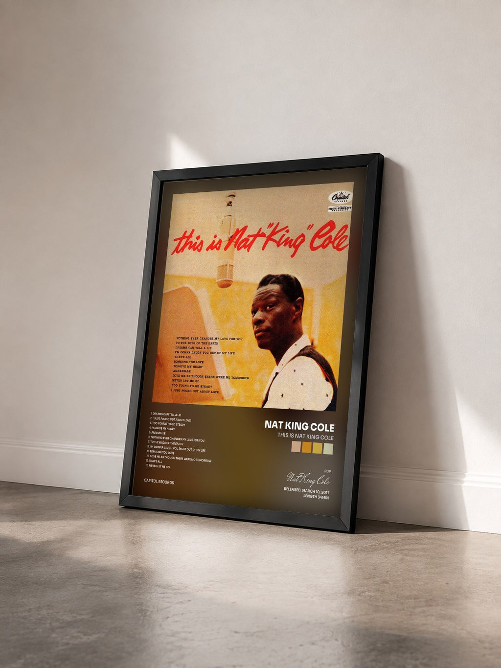 #noir This Is Nat King Cole by Nat King Cole as a framed art print seen at an angle, black frame