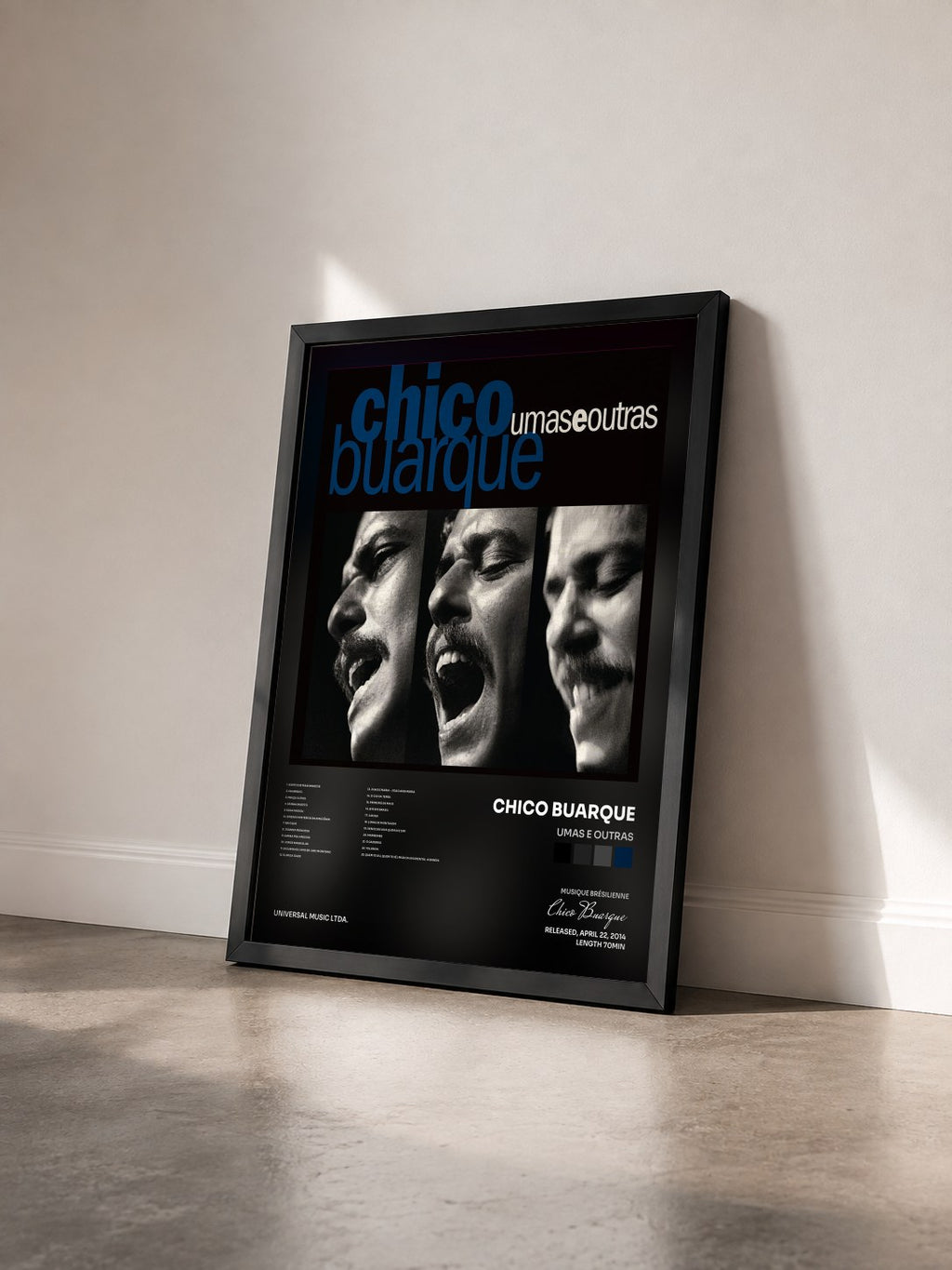 #noir Tableau de l'album Umas E Outras de Chico Buarque vu de trois quarts, cadre noir