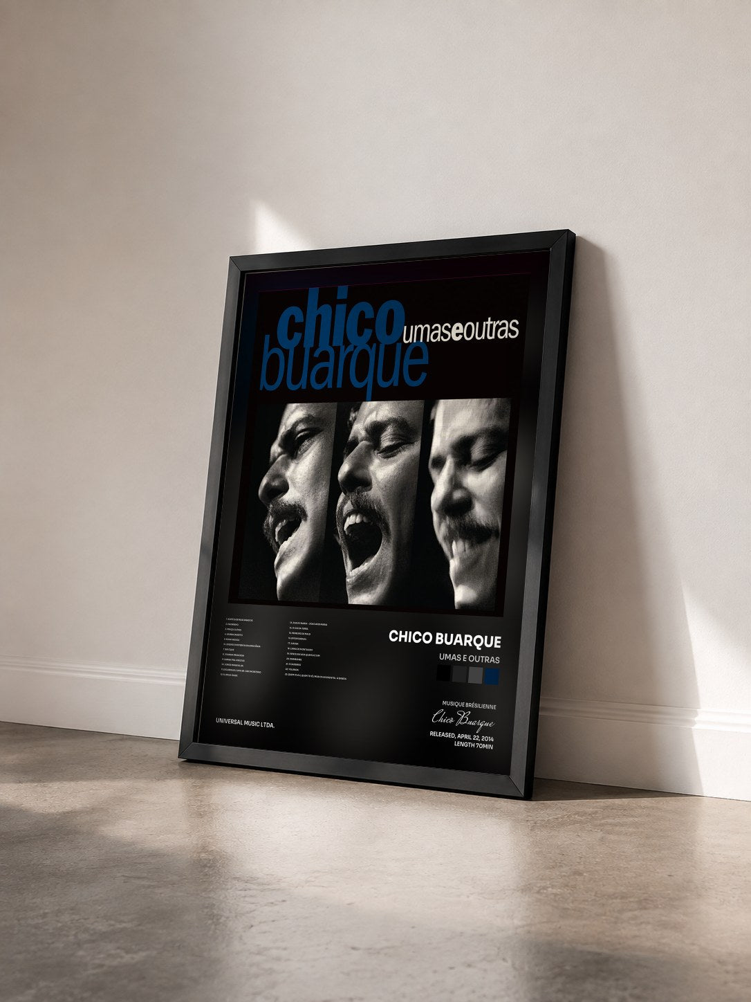 #noir Tableau de l'album Umas E Outras de Chico Buarque vu de trois quarts, cadre noir