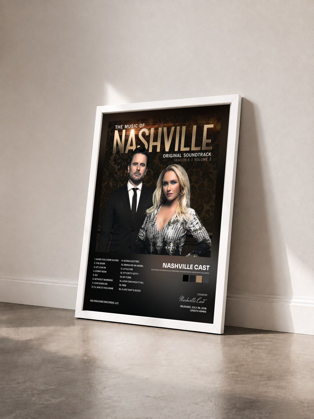 #blanc Tableau de l'album The Music Of Nashville Original Soundtrack Season 6 Volume 2 de Nashville Cast vu de trois quarts, cadre blanc