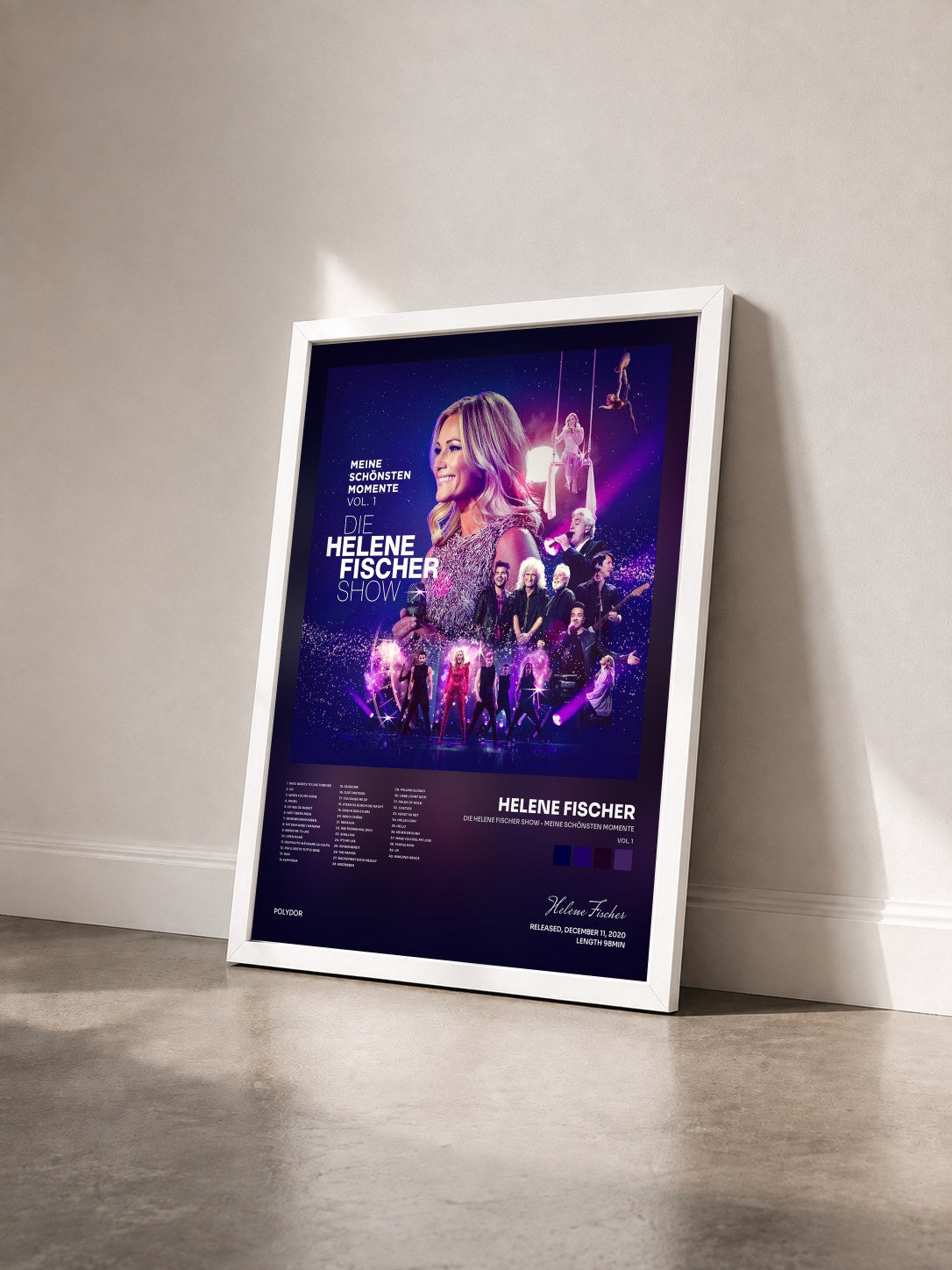 #blanc Tableau de l'album Die Helene Fischer Show - Meine schönsten Momente (Vol. 1) de Helene Fischer vu de trois quarts, cadre blanc