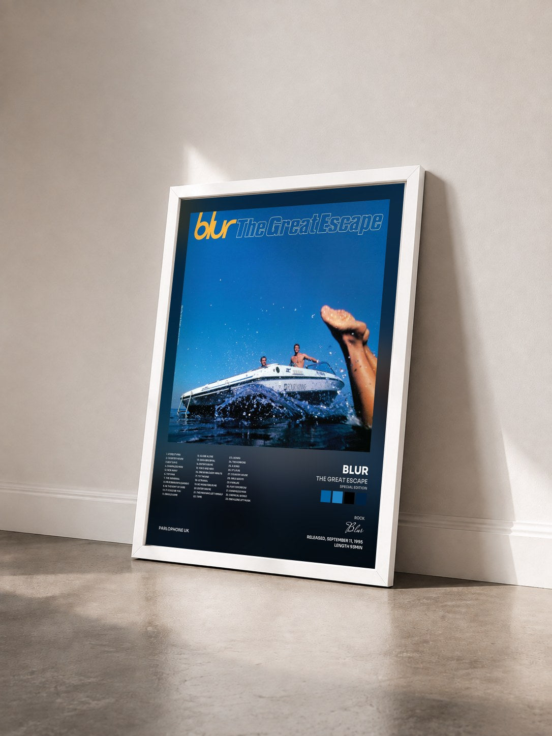 #blanc Tableau de l'album The Great Escape (Special Edition) de Blur vu de trois quarts, cadre blanc