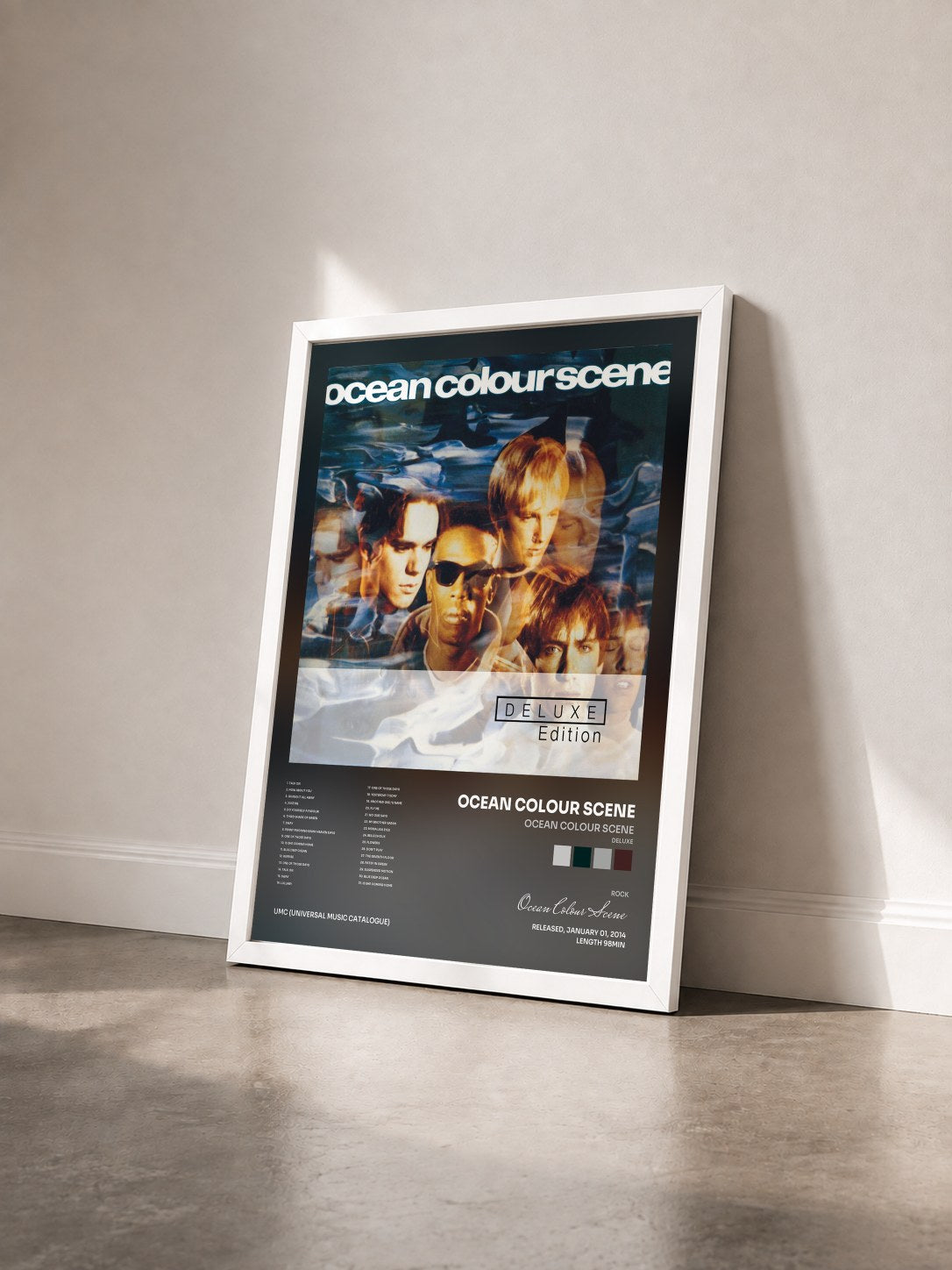 #blanc Tableau de l'album Ocean Colour Scene (Deluxe) de Ocean Colour Scene vu de trois quarts, cadre blanc