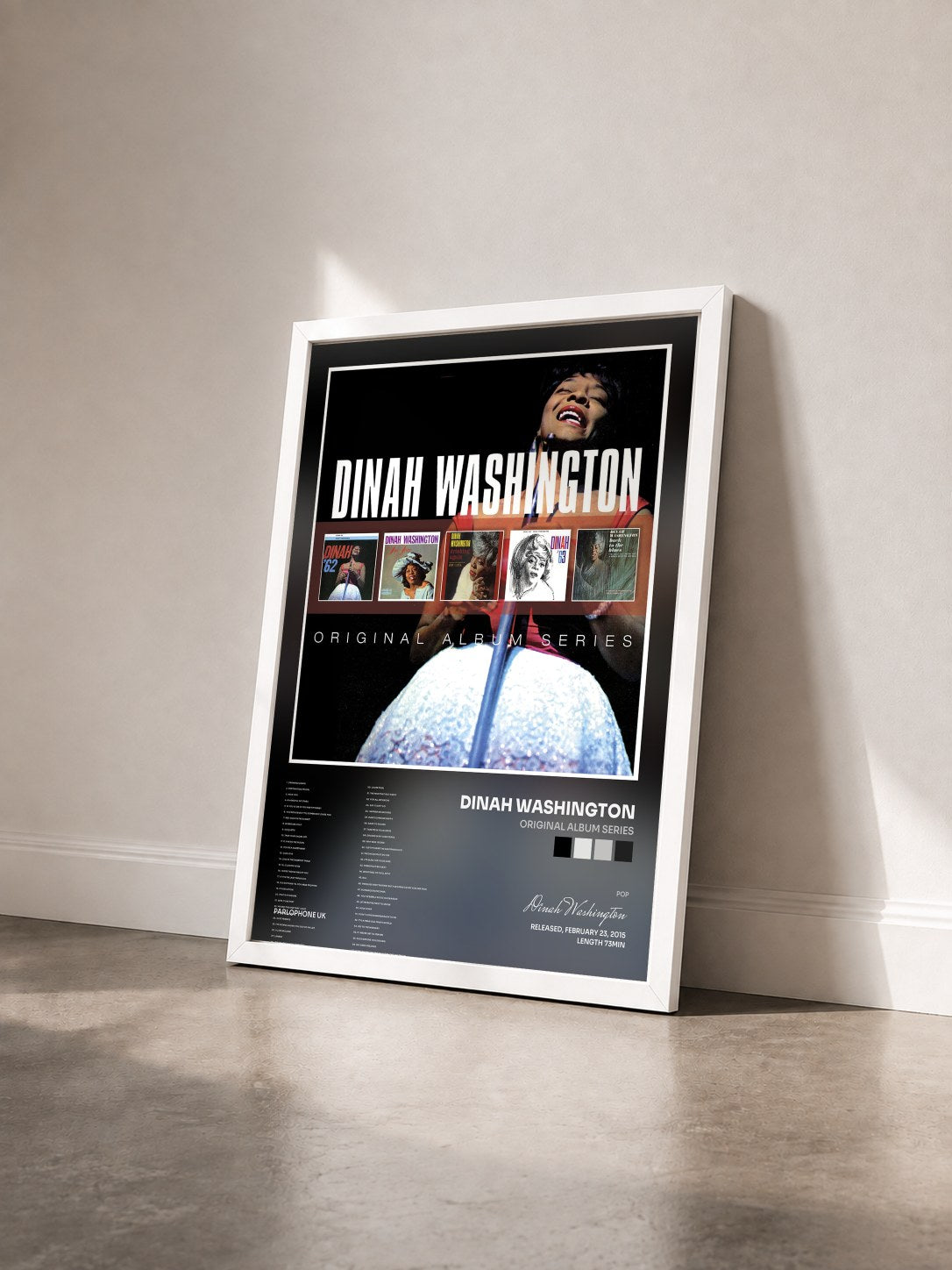 #blanc Tableau de l'album Original Album Series de Dinah Washington vu de trois quarts, cadre blanc