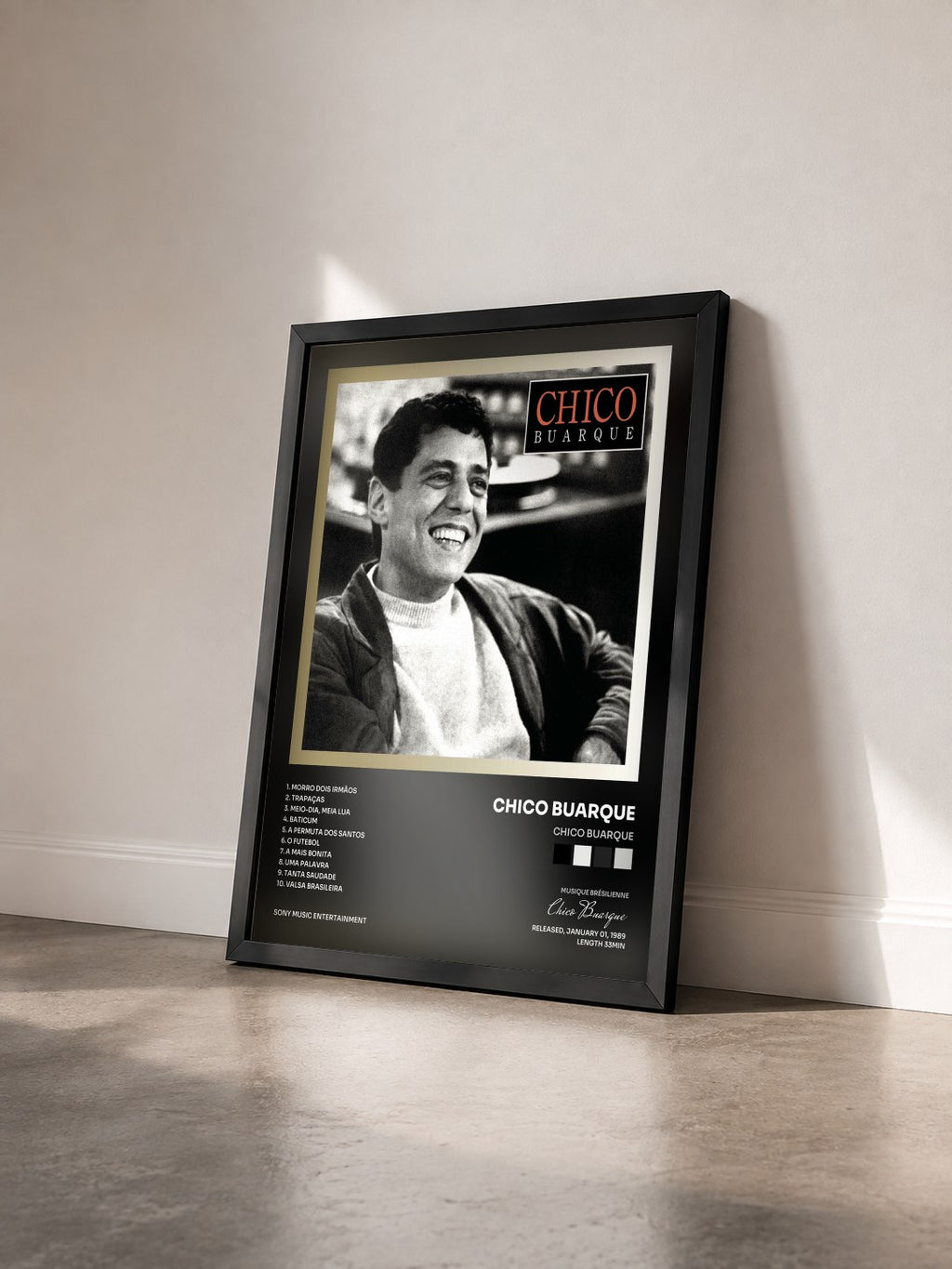 #noir Tableau de l'album Chico Buarque de Chico Buarque vu de trois quarts, cadre noir