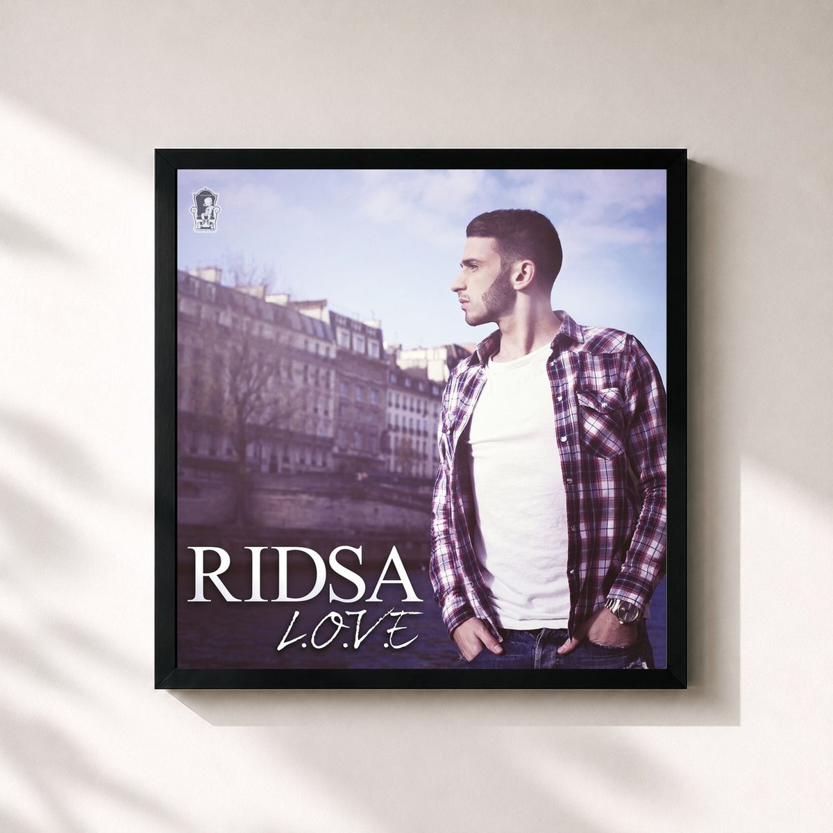 #noir Tableau carré de l'album L.O.V.E de Ridsa, cadre noir 32x32 cm