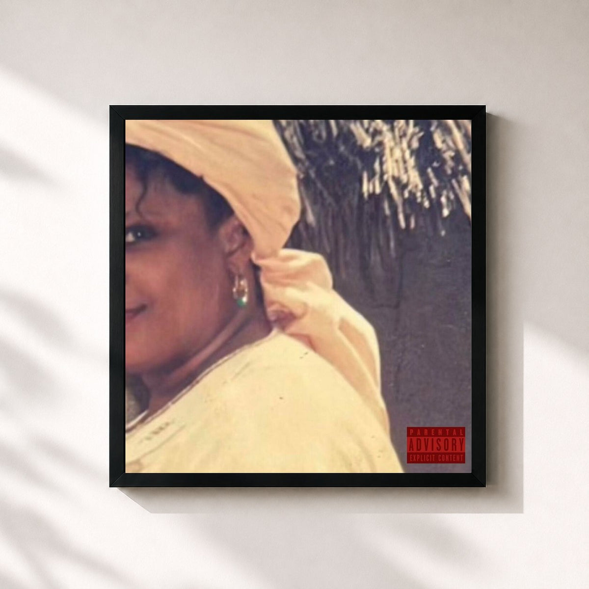 #noir Tableau carré de l'album Morayo de WizKid, cadre noir 32x32 cm