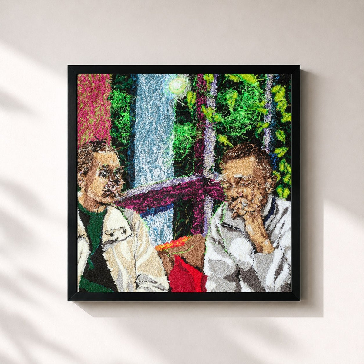 #noir Tableau carré de l'album Alchemy (The Remixes) de Disclosure, cadre noir 32x32 cm