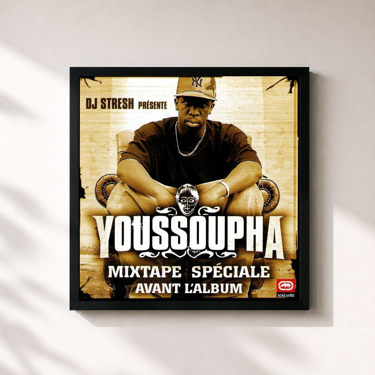 #noir Mixtape spéciale avant l'album de Youssoupha en lámina cuadrada enmarcada, marco negro de 32x32 cm