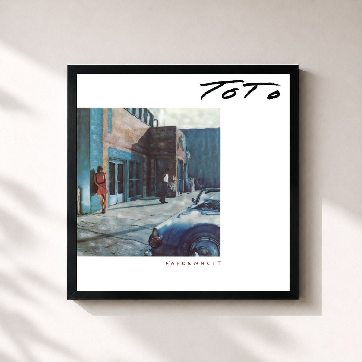 #noir Fahrenheit de Toto en lámina cuadrada enmarcada, marco negro de 32x32 cm