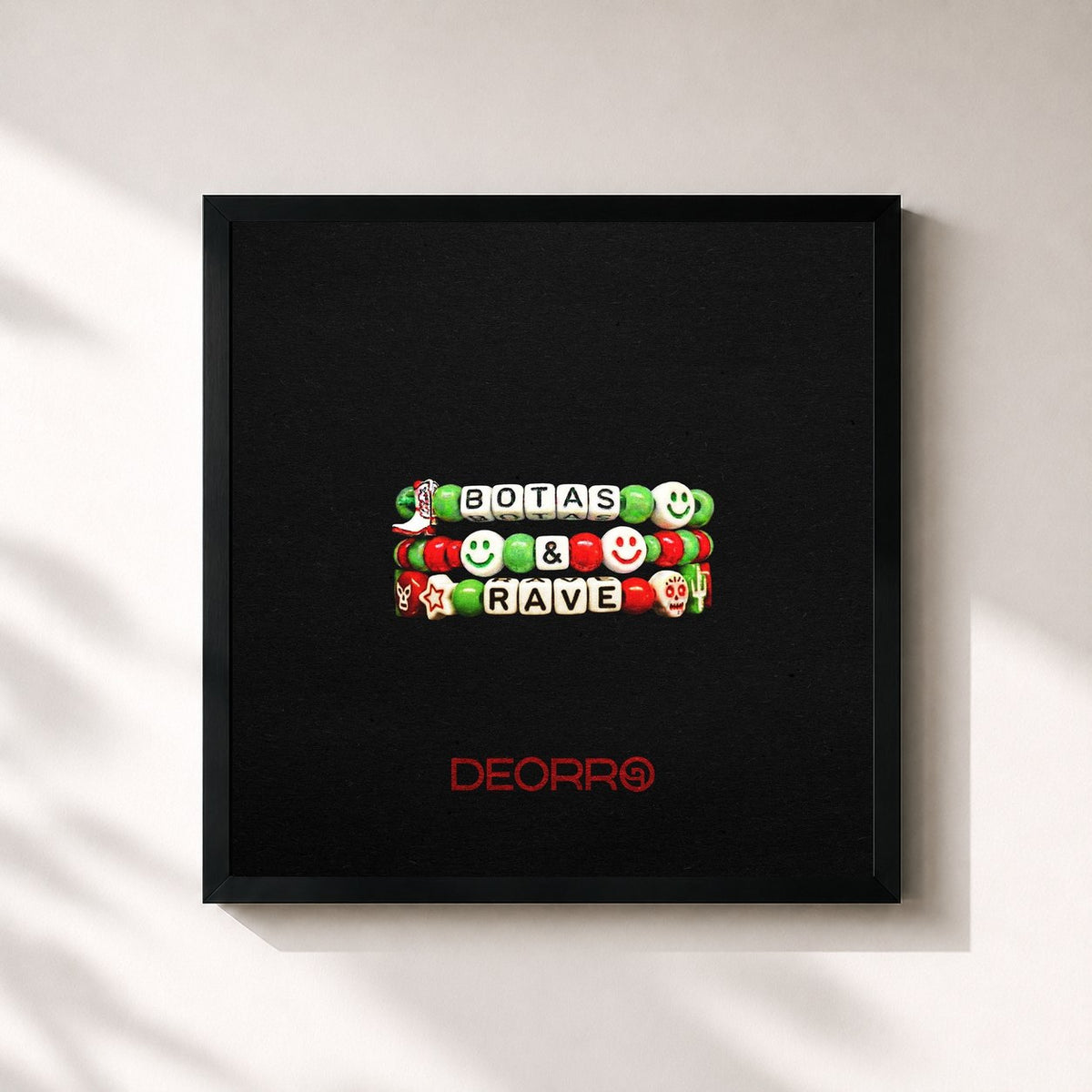 #noir BOTAS & RAVE by Deorro as a square framed art print, black 32x32 cm frame