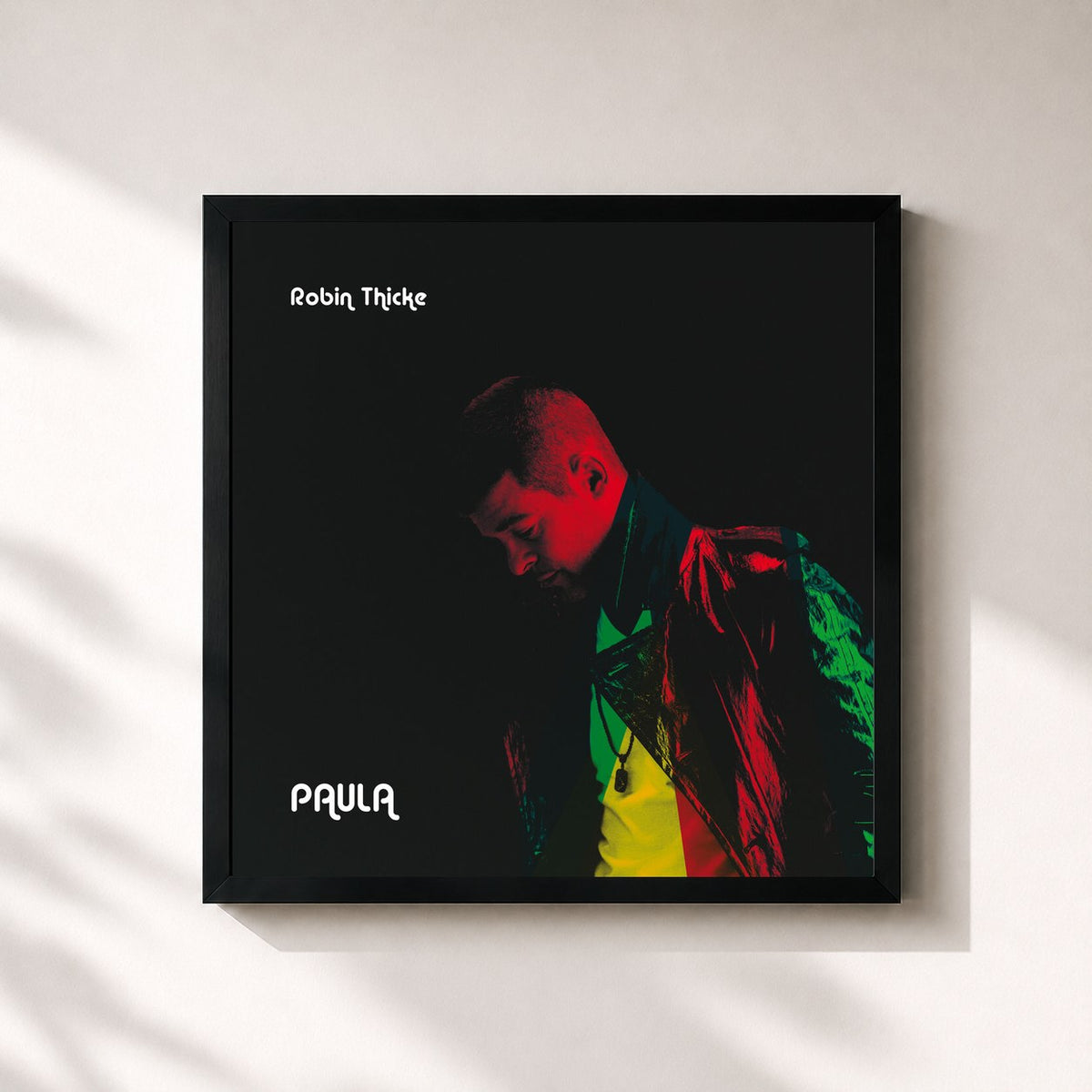 #noir Tableau carré de l'album Paula de Robin Thicke, cadre noir 32x32 cm