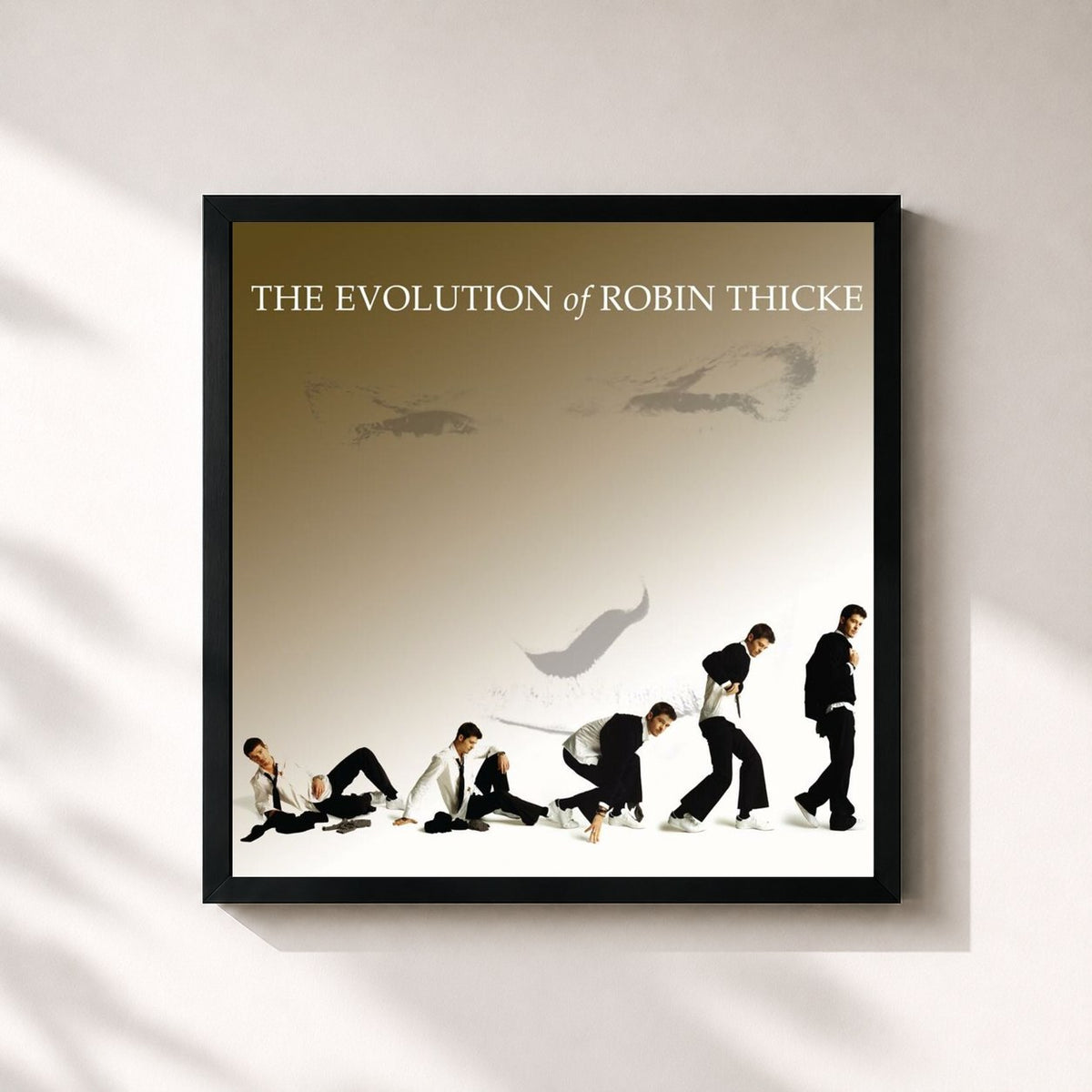 #noir Tableau carré de l'album The Evolution of Robin Thicke de Robin Thicke, cadre noir 32x32 cm