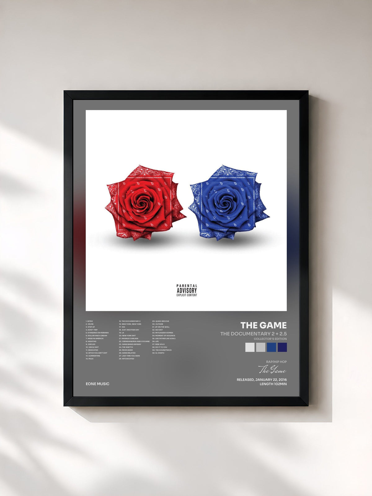 #noir Tableau de l'album The Documentary 2 + 2.5 (Collector's Edition) de The Game, cadre noir, imprimé et encadré en France