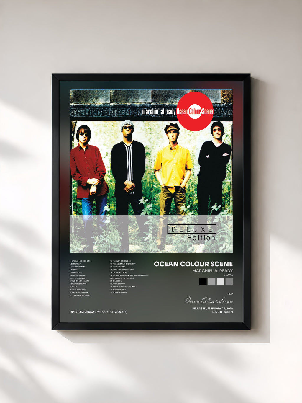 #noir Tableau de l'album Marchin' Already (Deluxe) de Ocean Colour Scene, cadre noir, imprimé et encadré en France