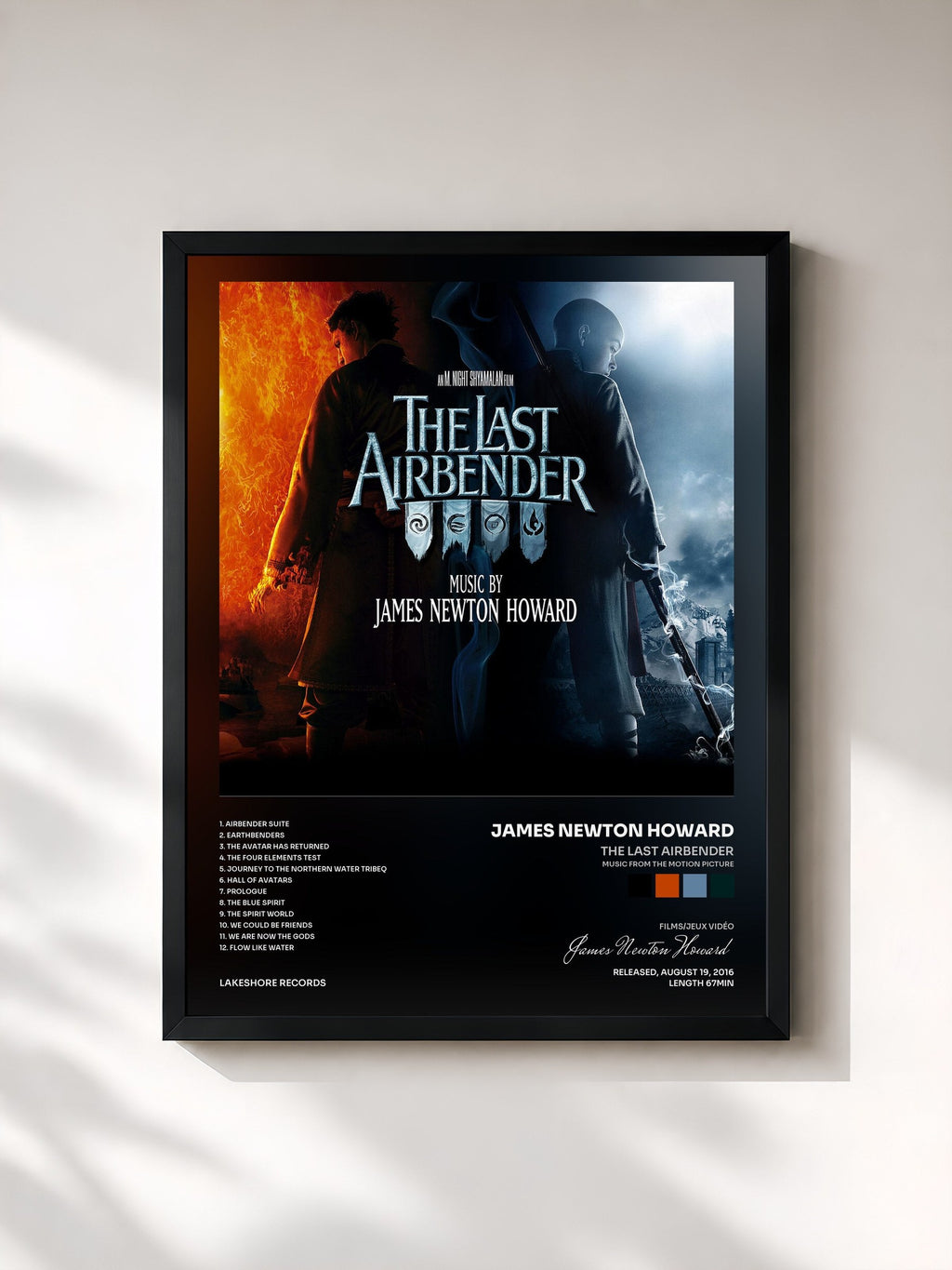 #noir The Last Airbender (Music from the Motion Picture) by James Newton Howard as a framed art print, black frame, printed and framed in France