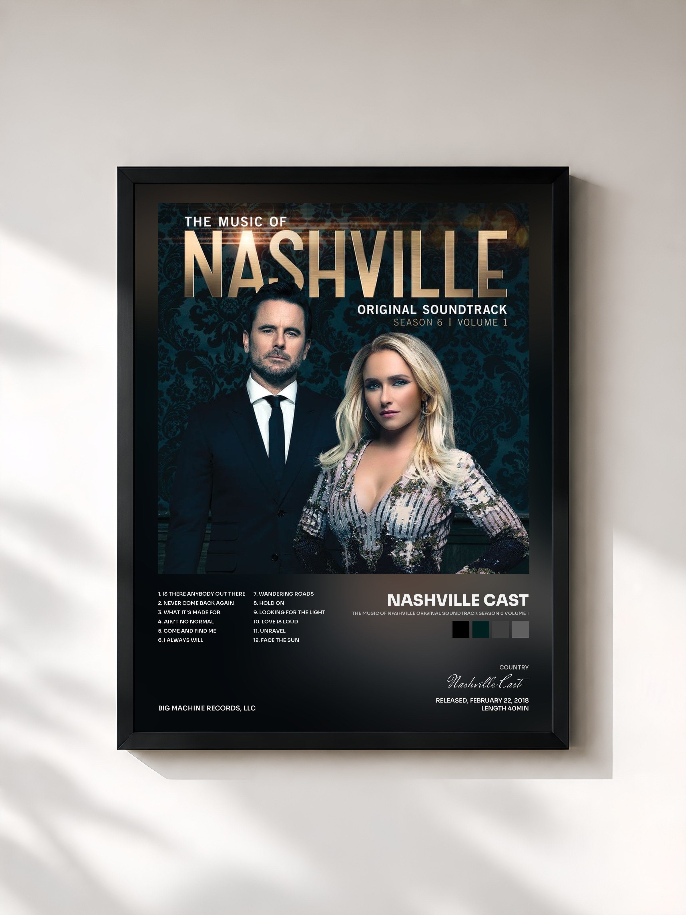 #noir Tableau de l'album The Music Of Nashville Original Soundtrack Season 6 Volume 1 de Nashville Cast, cadre noir, imprimé et encadré en France