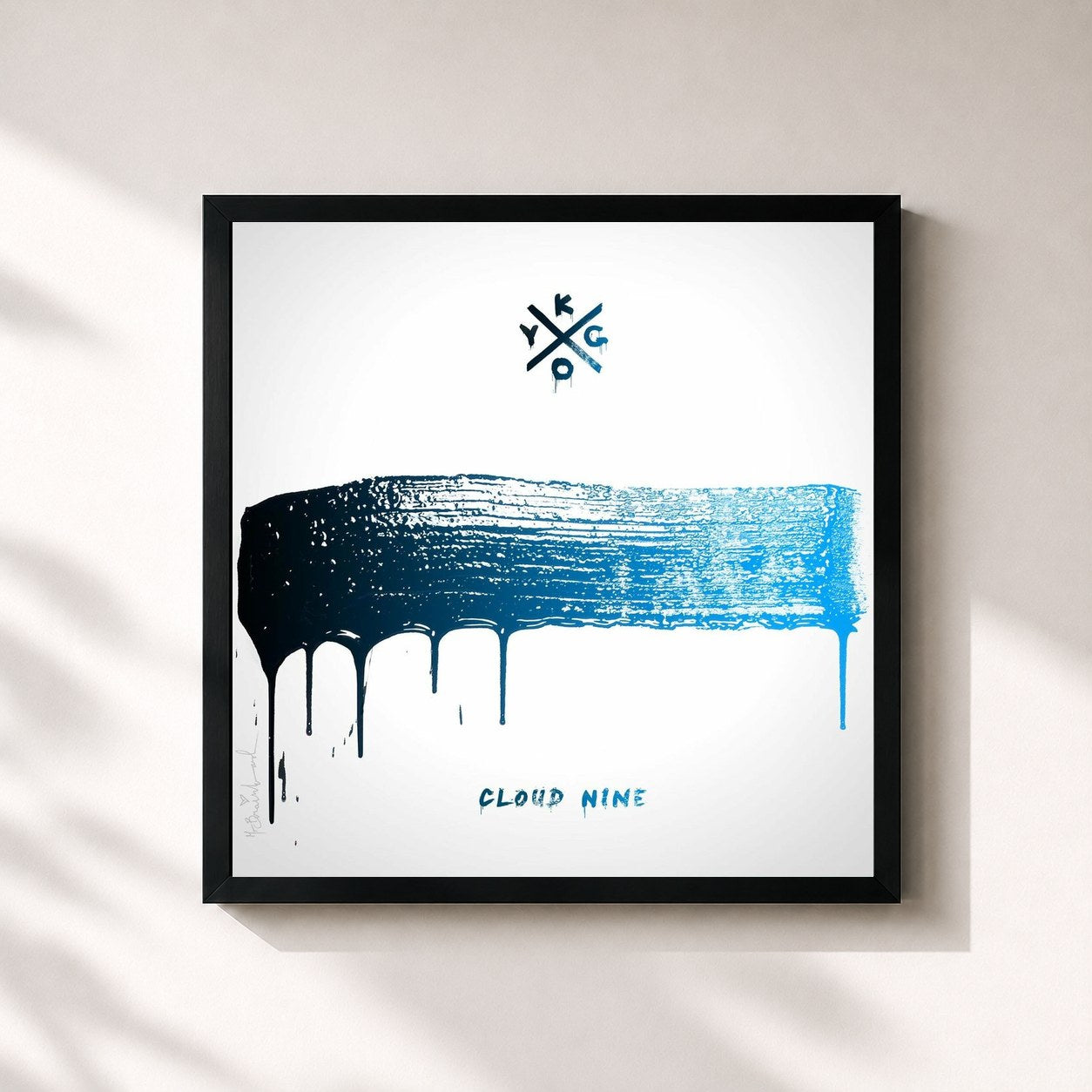#noir Tableau carré de l'album Cloud Nine de Kygo, cadre noir 32x32 cm