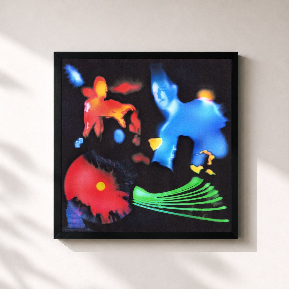 #noir Tableau carré de l'album Diplo de Diplo, cadre noir 32x32 cm
