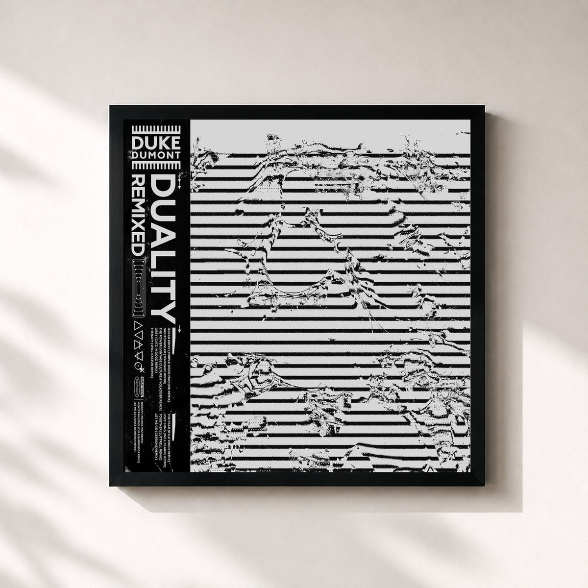#noir Tableau carré de l'album Duality Remixed de Duke Dumont, cadre noir 32x32 cm
