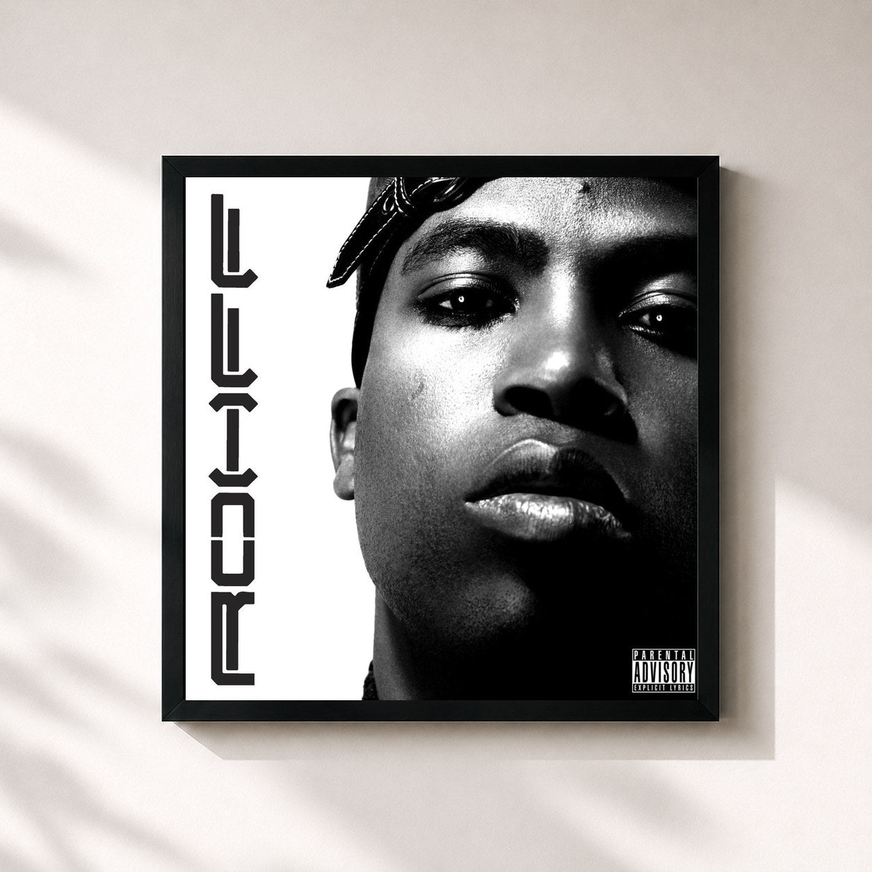 #noir Tableau carré de l'album Le Code De L'horreur de Rohff, cadre noir 32x32 cm