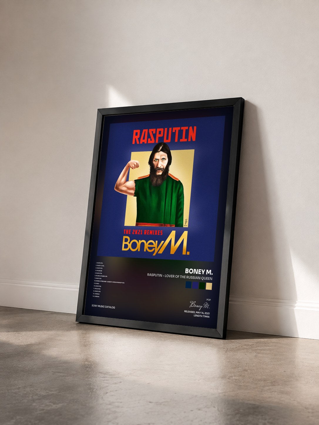 #noir Rasputin - Lover Of The Russian Queen von Boney M. als gerahmter Kunstdruck von schräg gesehen, schwarzer Rahmen
