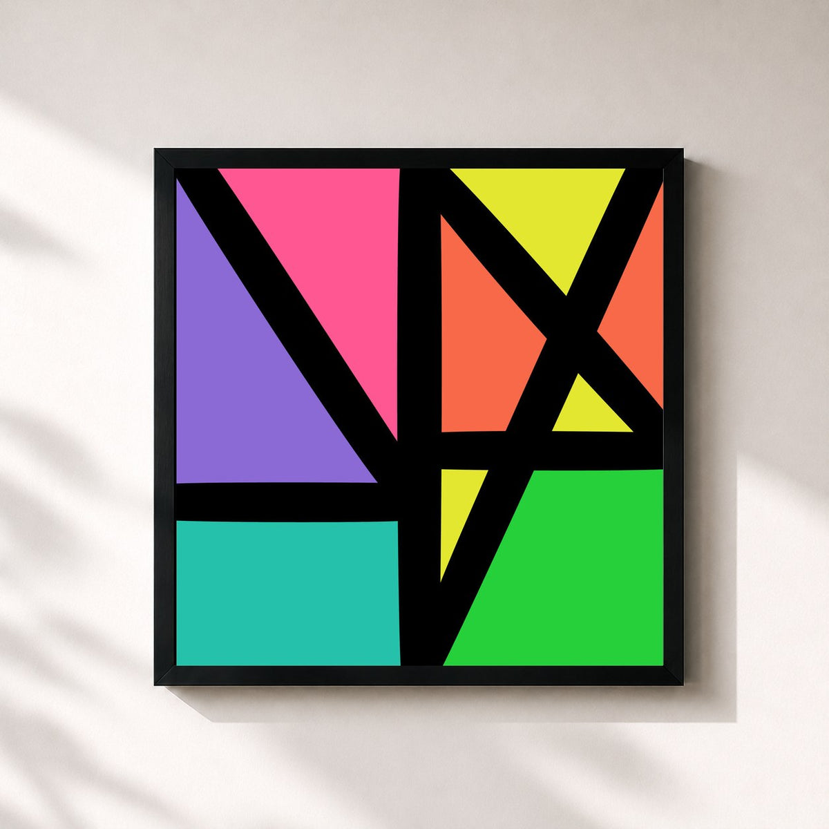 #noir Complete Music di New Order in stampa quadrata incorniciata, cornice nera 32x32 cm