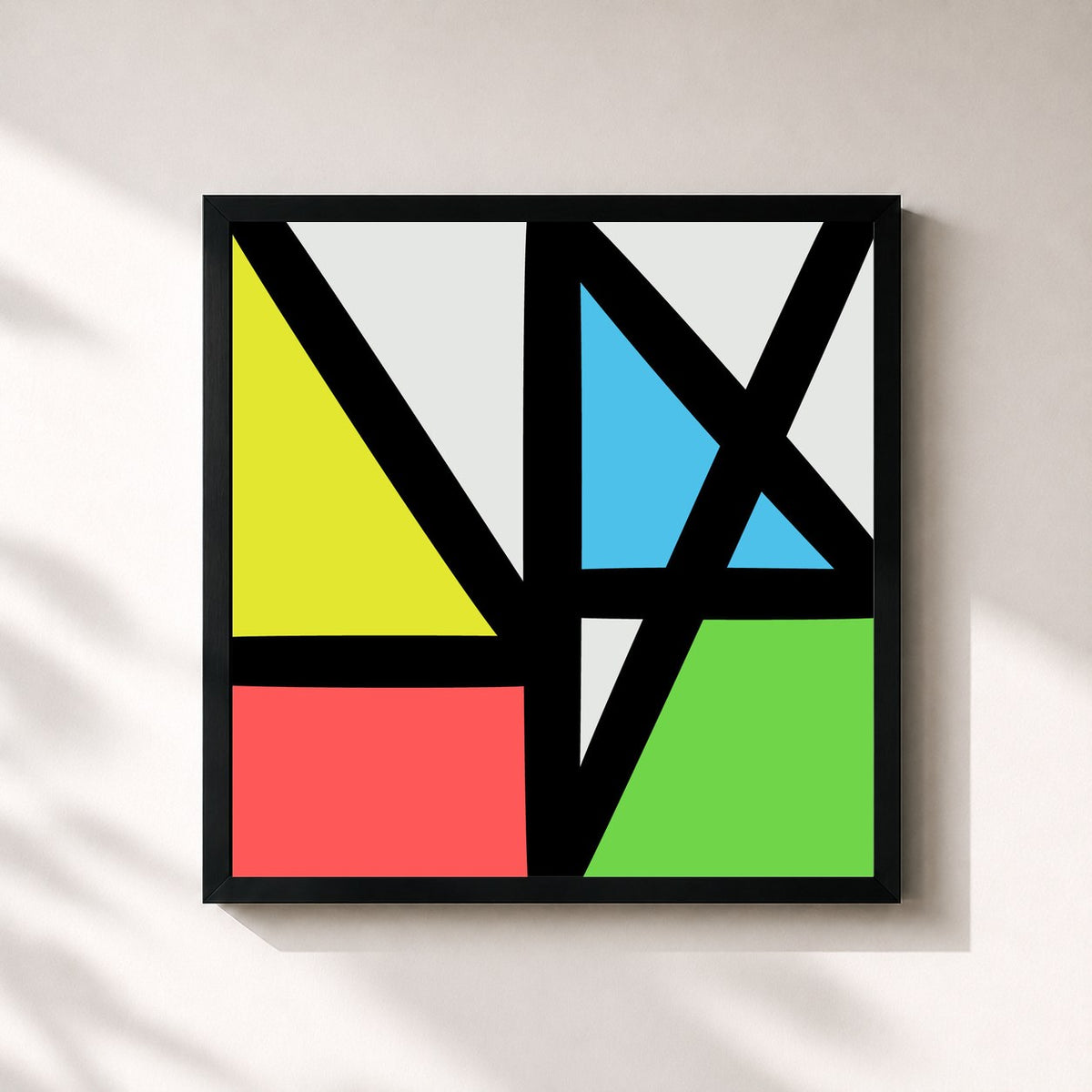 #noir Music Complete di New Order in stampa quadrata incorniciata, cornice nera 32x32 cm