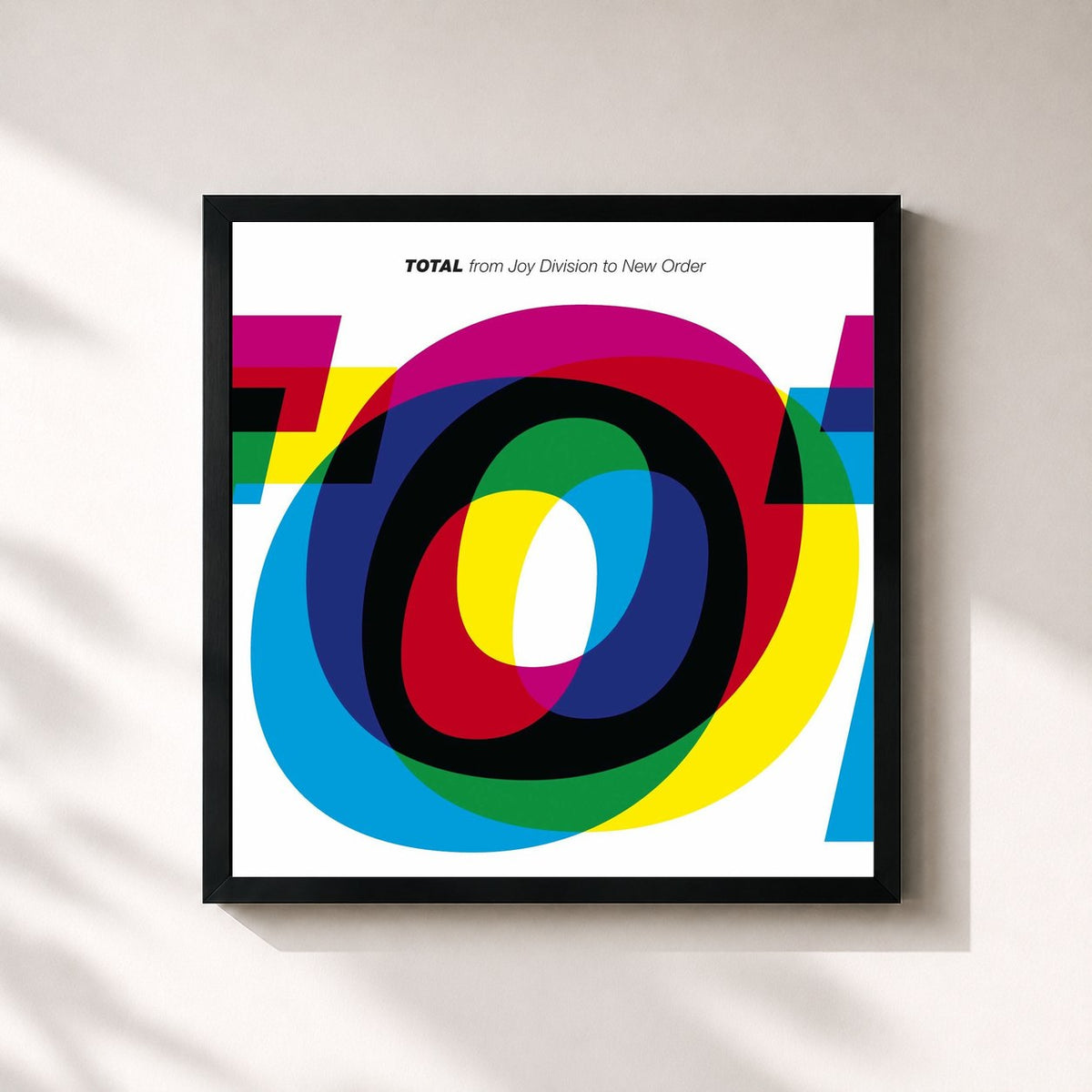 #noir TOTAL di New Order in stampa quadrata incorniciata, cornice nera 32x32 cm