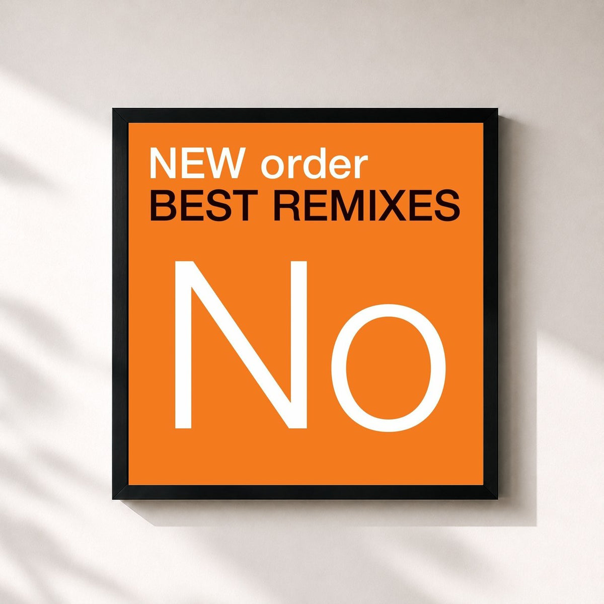 #noir Best Remixes di New Order in stampa quadrata incorniciata, cornice nera 32x32 cm