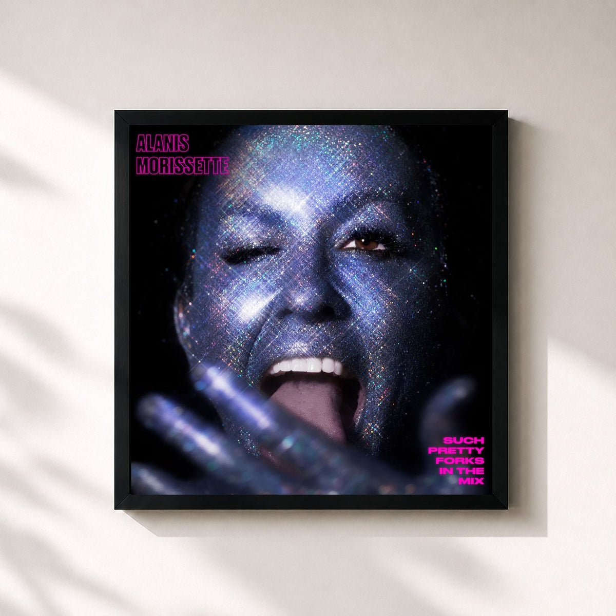 #noir Tableau carré de l'album Such Pretty Forks In The Mix de Alanis Morissette, cadre noir 32x32 cm