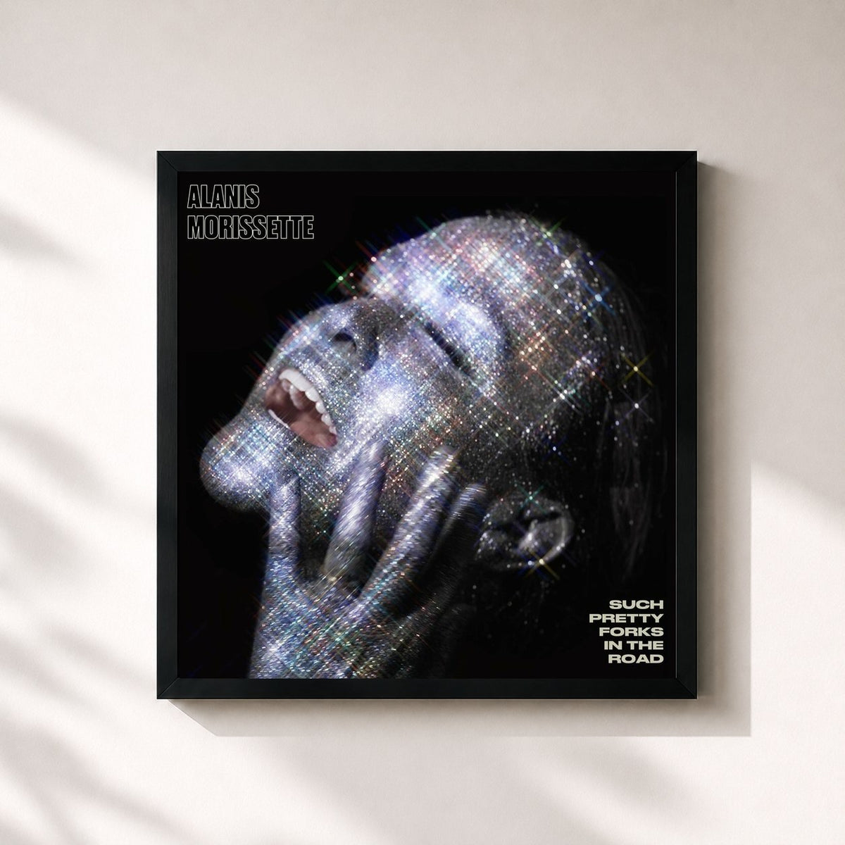 #noir Tableau carré de l'album Such Pretty Forks In The Road de Alanis Morissette, cadre noir 32x32 cm