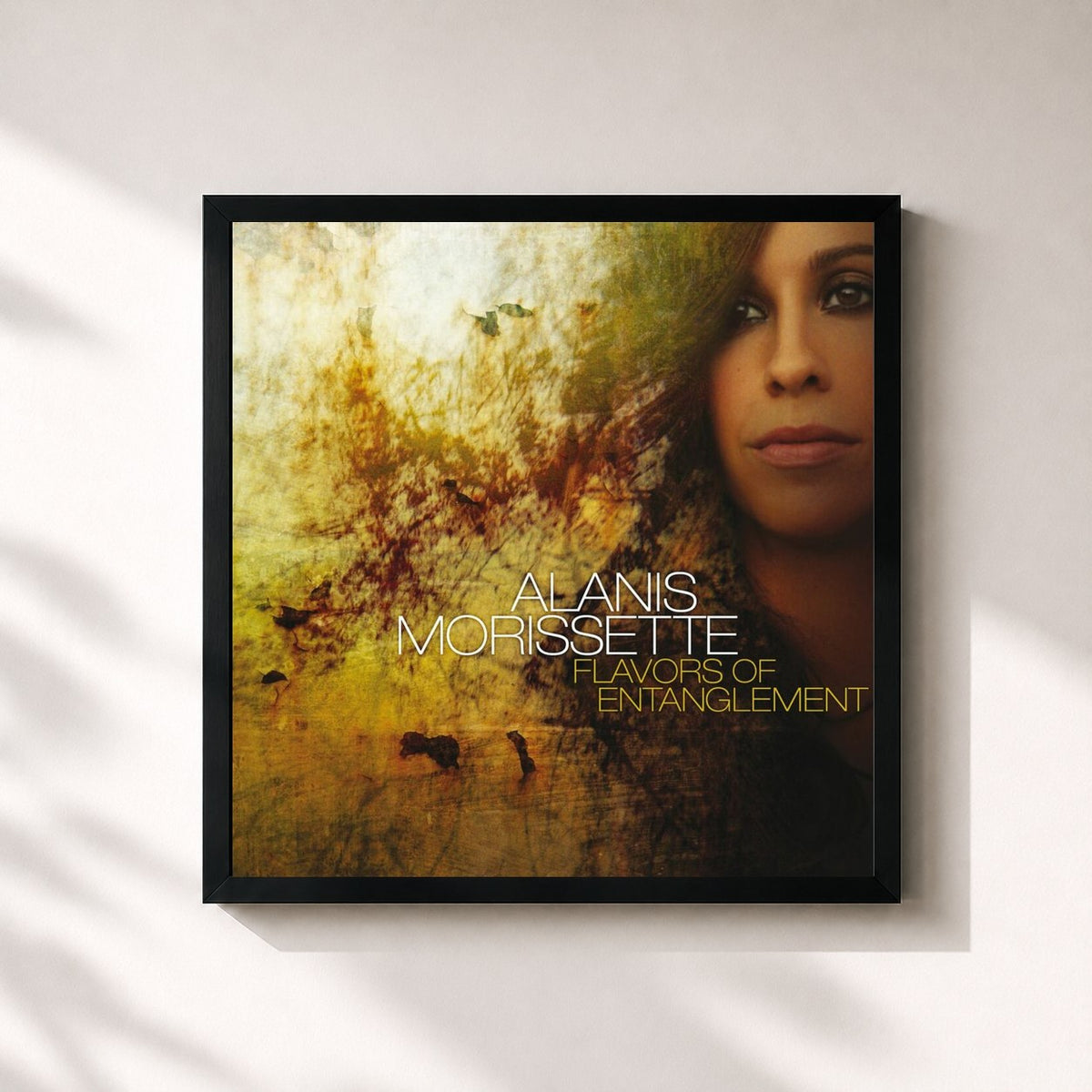 #noir Tableau carré de l'album Flavors of Entanglement de Alanis Morissette, cadre noir 32x32 cm