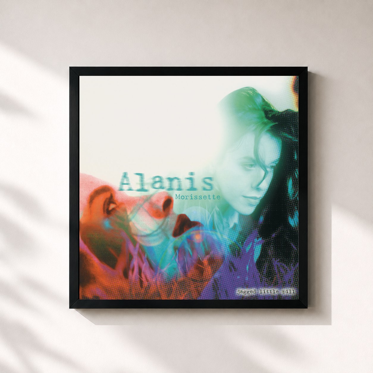 #noir Jagged Little Pill (2015 Remaster) by Alanis Morissette as a square framed art print, black 32x32 cm frame