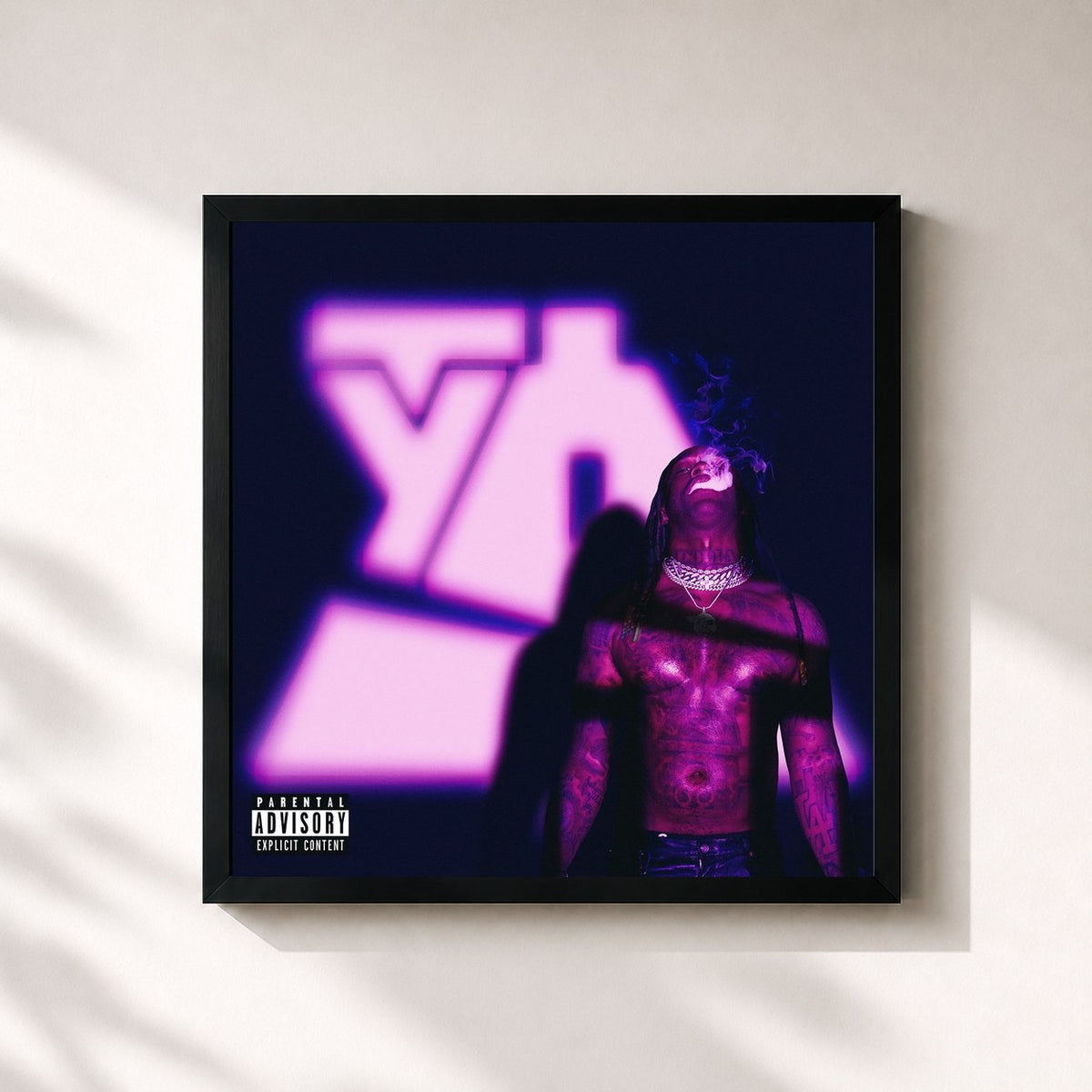 #noir Tableau carré de l'album Featuring Ty Dolla $ign de Ty Dolla $ign, cadre noir 32x32 cm