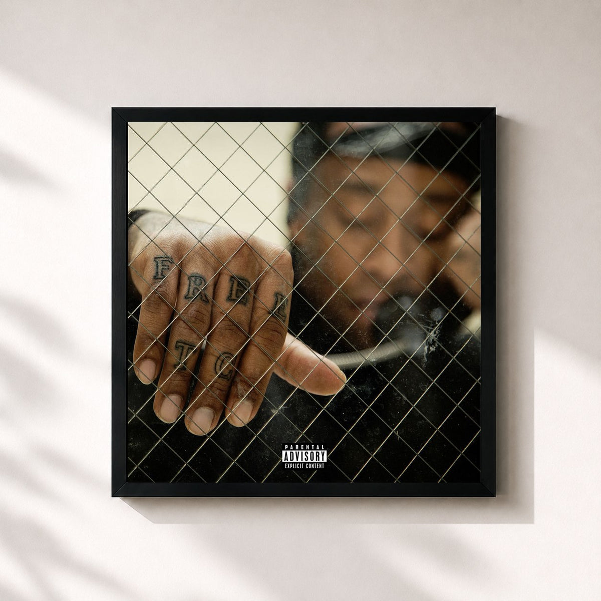 #noir Tableau carré de l'album Free TC de Ty Dolla $ign, cadre noir 32x32 cm