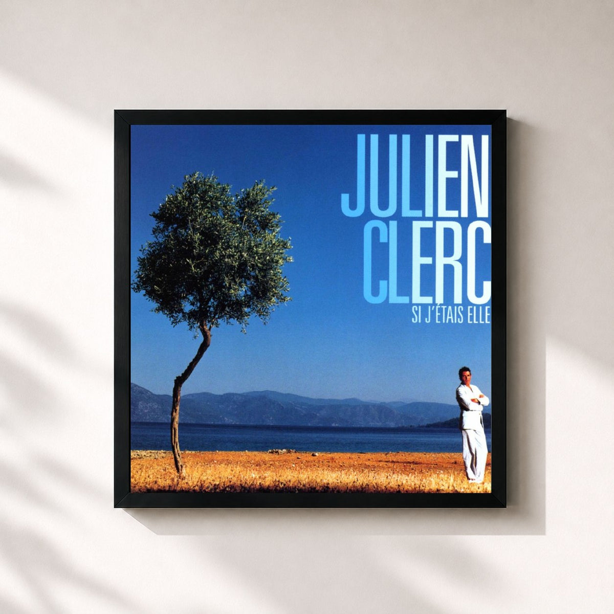 #noir Si j'étais elle von Julien Clerc als quadratischer Kunstdruck, schwarzer Rahmen 32x32 cm
