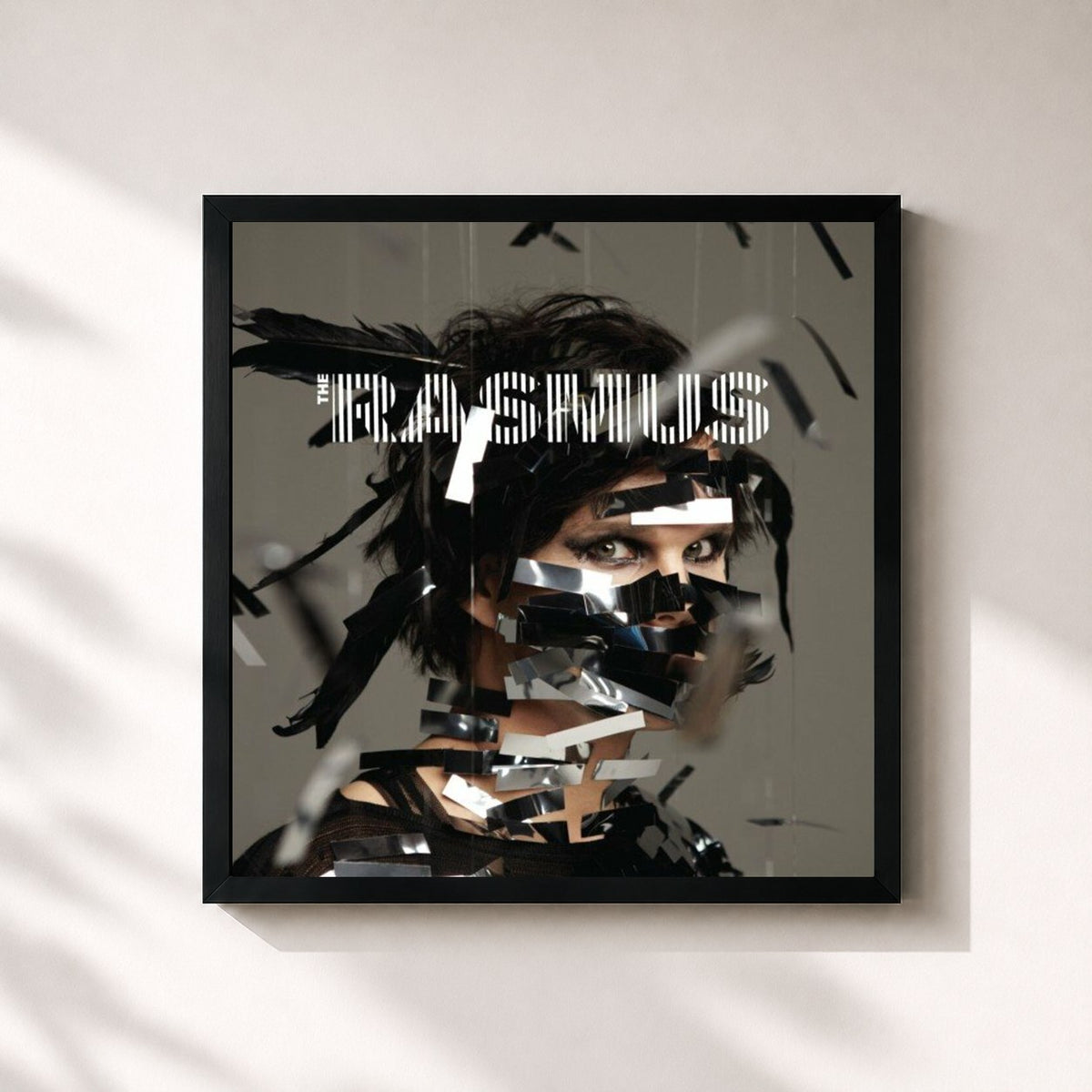 #noir Tableau carré de l'album The Rasmus de The Rasmus, cadre noir 32x32 cm