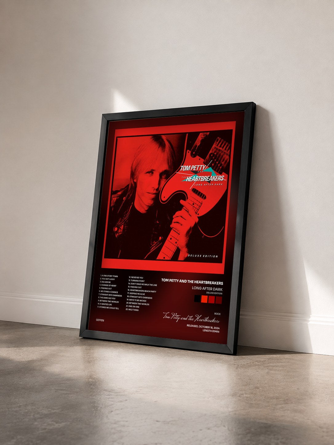 #noir Tableau de l'album Long After Dark (Deluxe Edition) de Tom Petty and the Heartbreakers vu de trois quarts, cadre noir