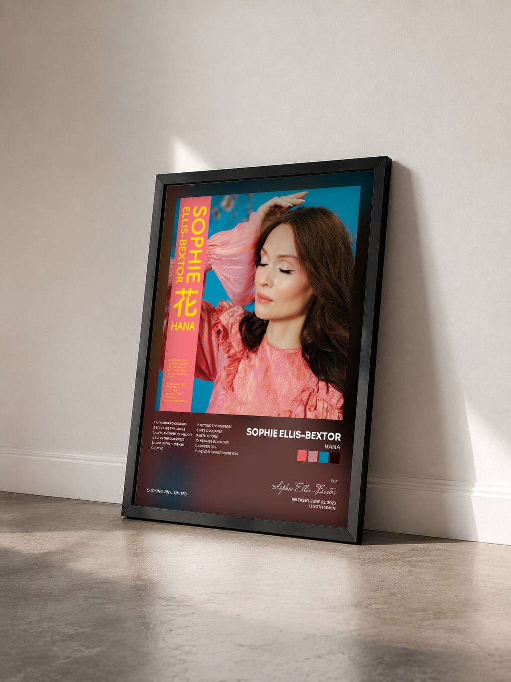 #noir Tableau de l'album HANA de Sophie Ellis-Bextor vu de trois quarts, cadre noir