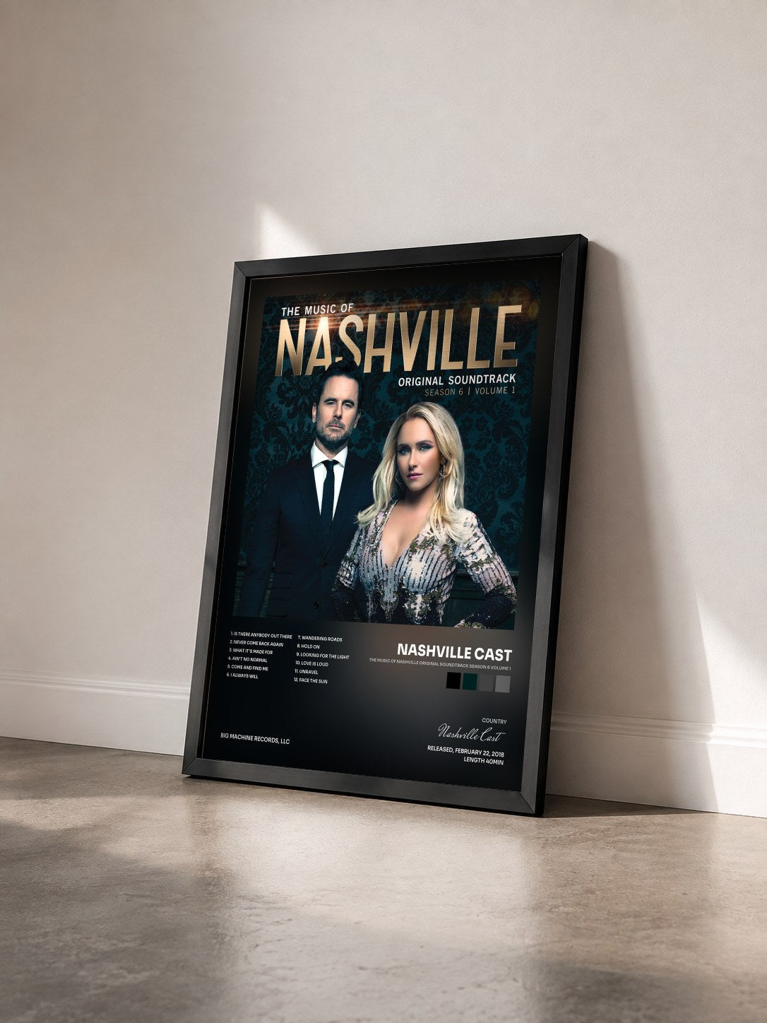 #noir Tableau de l'album The Music Of Nashville Original Soundtrack Season 6 Volume 1 de Nashville Cast vu de trois quarts, cadre noir